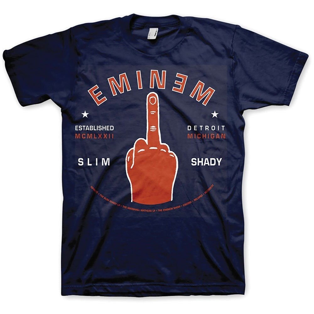 Eminem Adult T-Shirt - Detroit Finger - Official Licensed Design - Worldwide Shipping - Jelly Frog