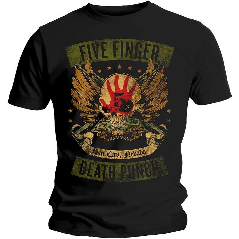 Five Finger Death Punch T-Shirt - Locked & Loaded - Unisex Official Licensed Design - Worldwide Shipping - Jelly Frog