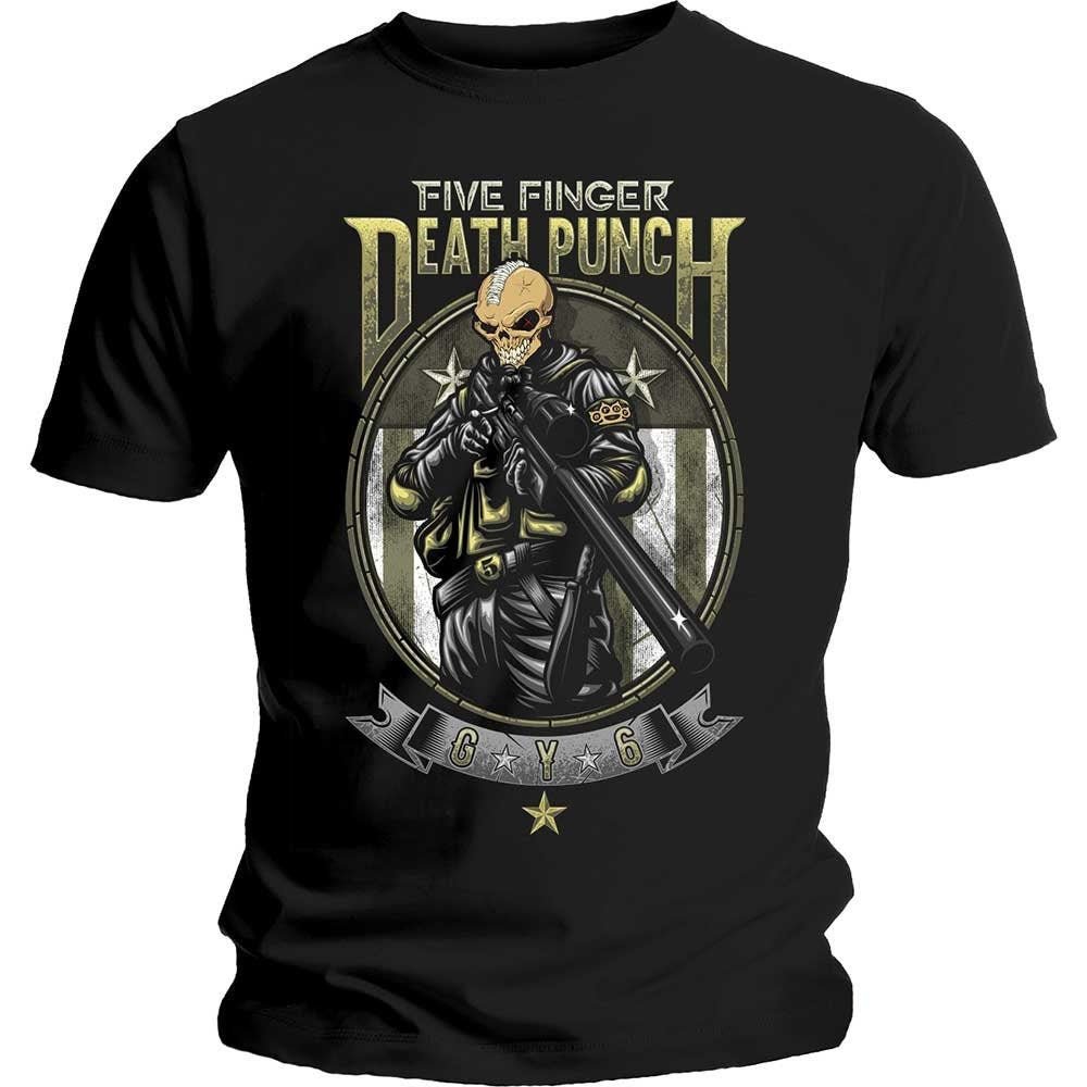 Five Finger Death Punch T-Shirt - Sniper - Unisex Official Licensed Design - Worldwide Shipping - Jelly Frog