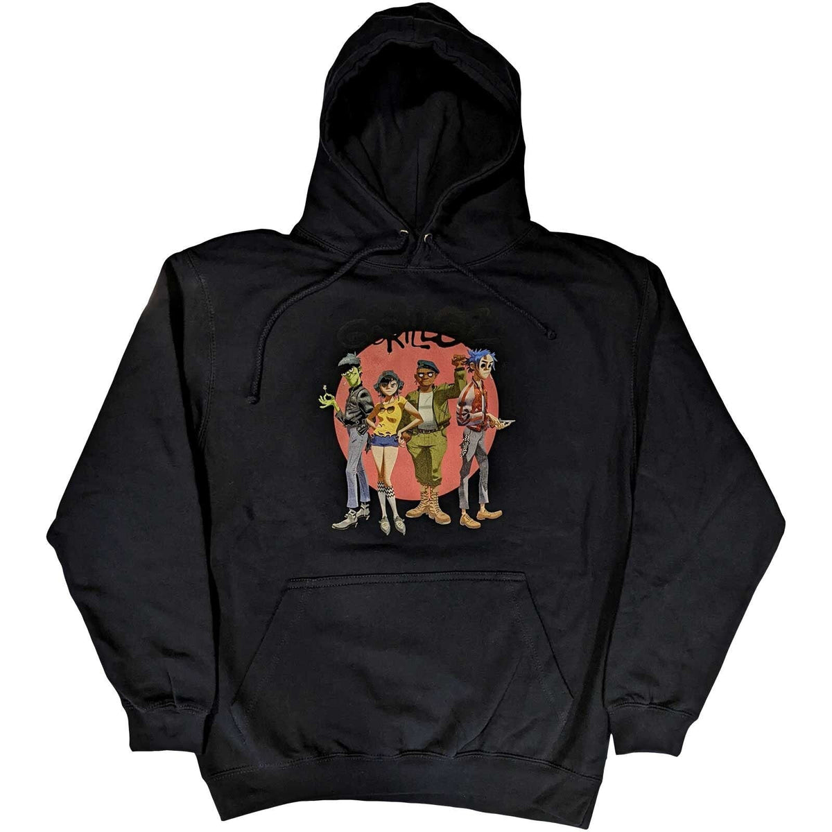 Gorillaz Hoodie - Group Circle Rise - Unisex Pullover Official Licensed Design - Worldwide Shipping - Jelly Frog