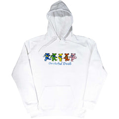Grateful Dead Pullover Hoodie - Dancing Bears - White Unisex Official Licensed Design - Jelly Frog