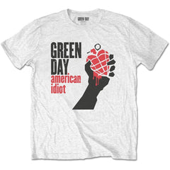 Green Day Adult T-Shirt - American Idiot Album Cover Design - White Official Licensed Design - Worldwide Shipping - Jelly Frog