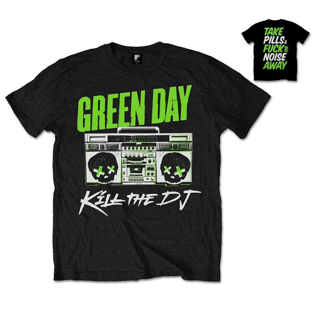 Green Day Adult T-Shirt - Kill the DJ (Back Print) - Official Licensed Design - Worldwide Shipping - Jelly Frog