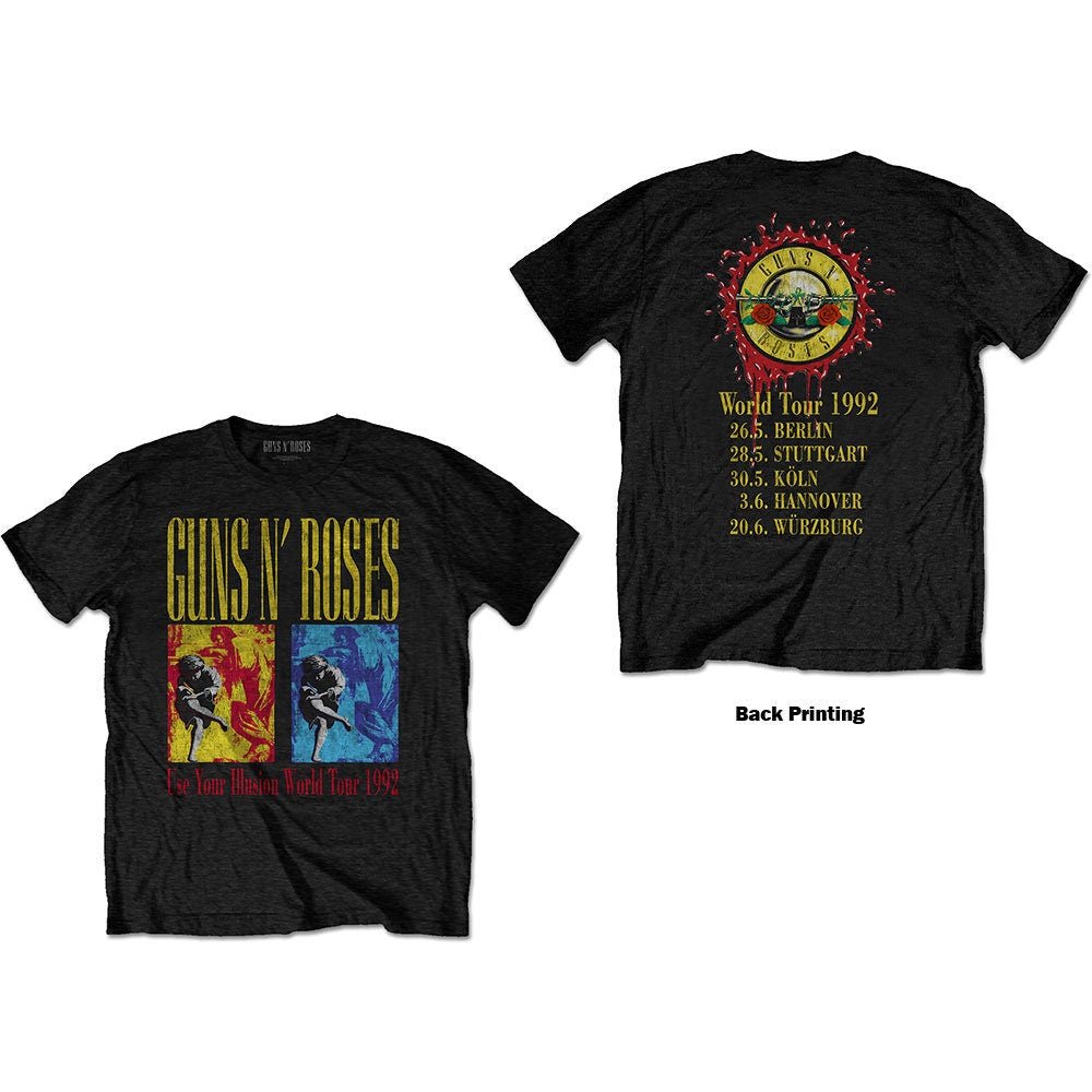 Guns N' Roses T-Shirt - Use Your Illusion World Tour (Back Print) - Official Licensed Design - Worldwide Shipping - Jelly Frog