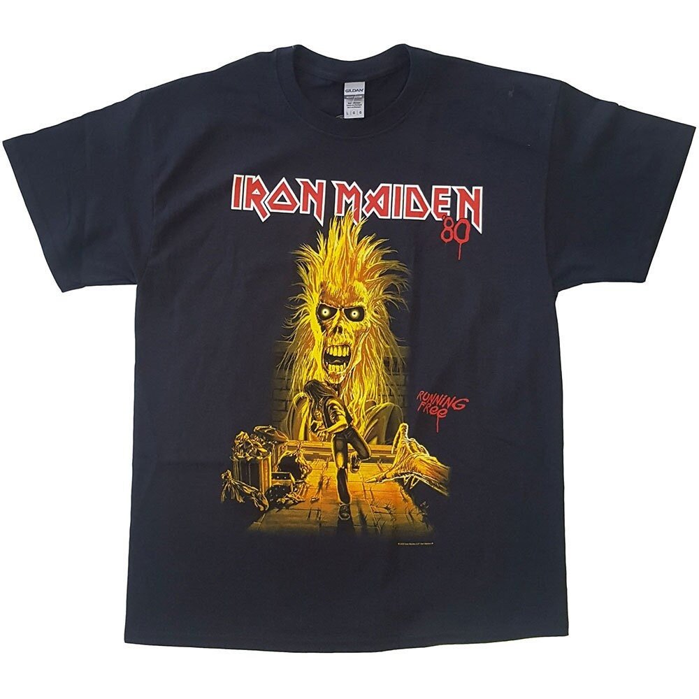 Iron Maiden Adult T-Shirt - Running Free - Official Licensed Design - Worldwide Shipping - Jelly Frog