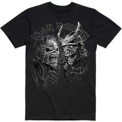Iron Maiden Adult T-Shirt - Senjutsu Large Greyscale Heads - Official Licensed Design - Worldwide Shipping - Jelly Frog