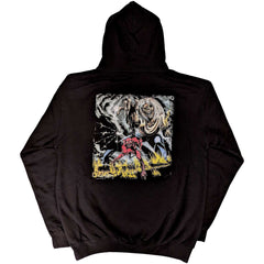 Iron Maiden Unisex Hoodie- Number of the Beast One Faded Logo Vintage (Back Print)- Official Licensed Design - Jelly Frog