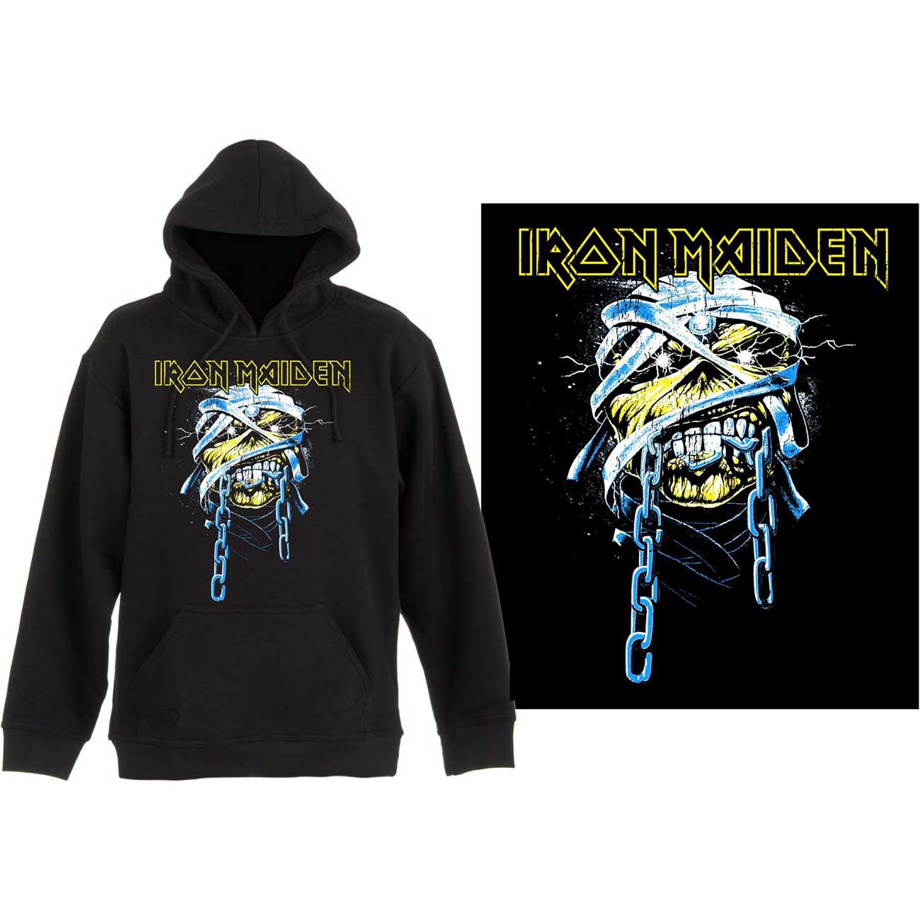 Iron Maiden Unisex Hoodie- Powerslave - Official Licensed Design - Jelly Frog