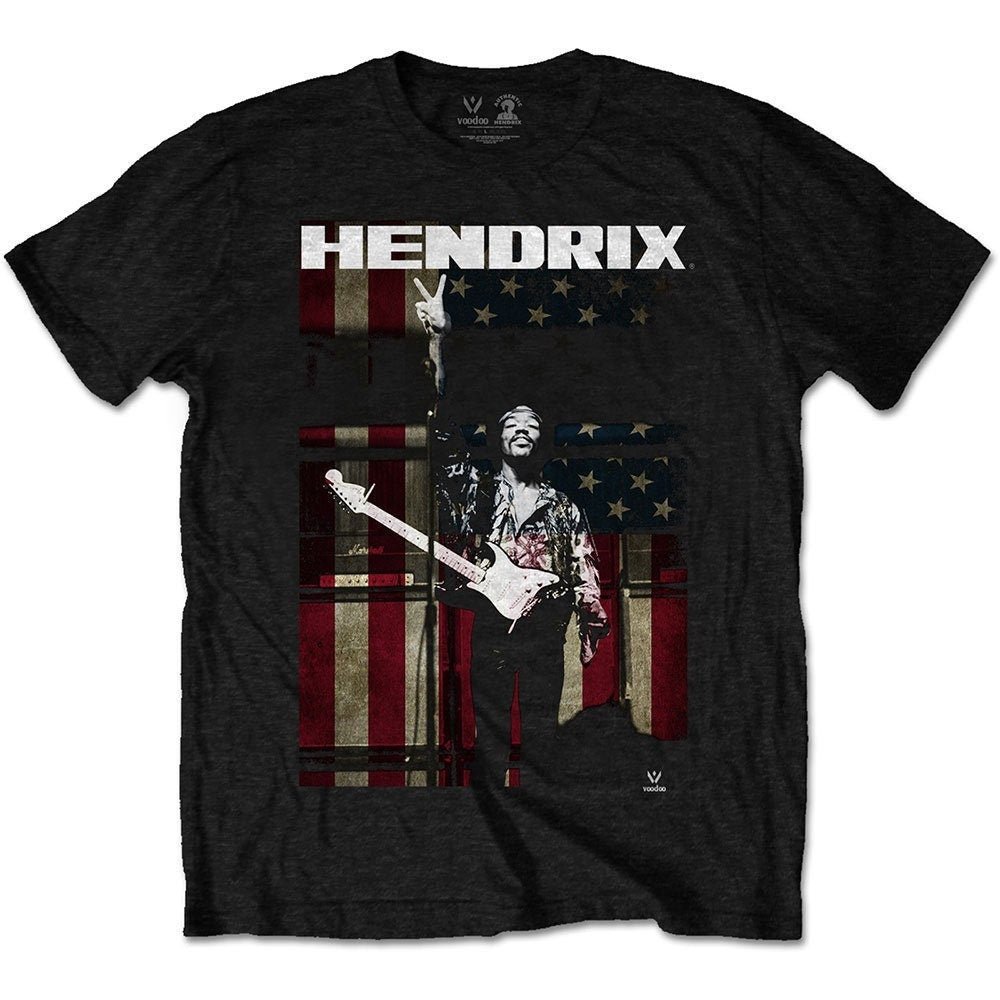 Jimi Hendrix Adult T-Shirt - Peace Flag - Official Licensed Design - Worldwide Shipping - Jelly Frog