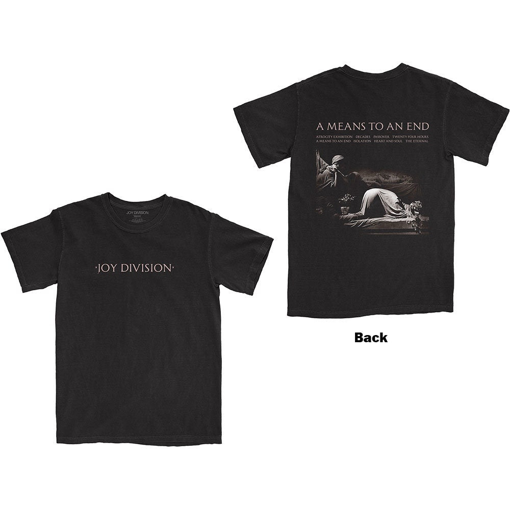 Joy Division T-Shirt - A Means To An End (Back Print) - Black Unisex Official Licensed Design - Worldwide Shipping - Jelly Frog