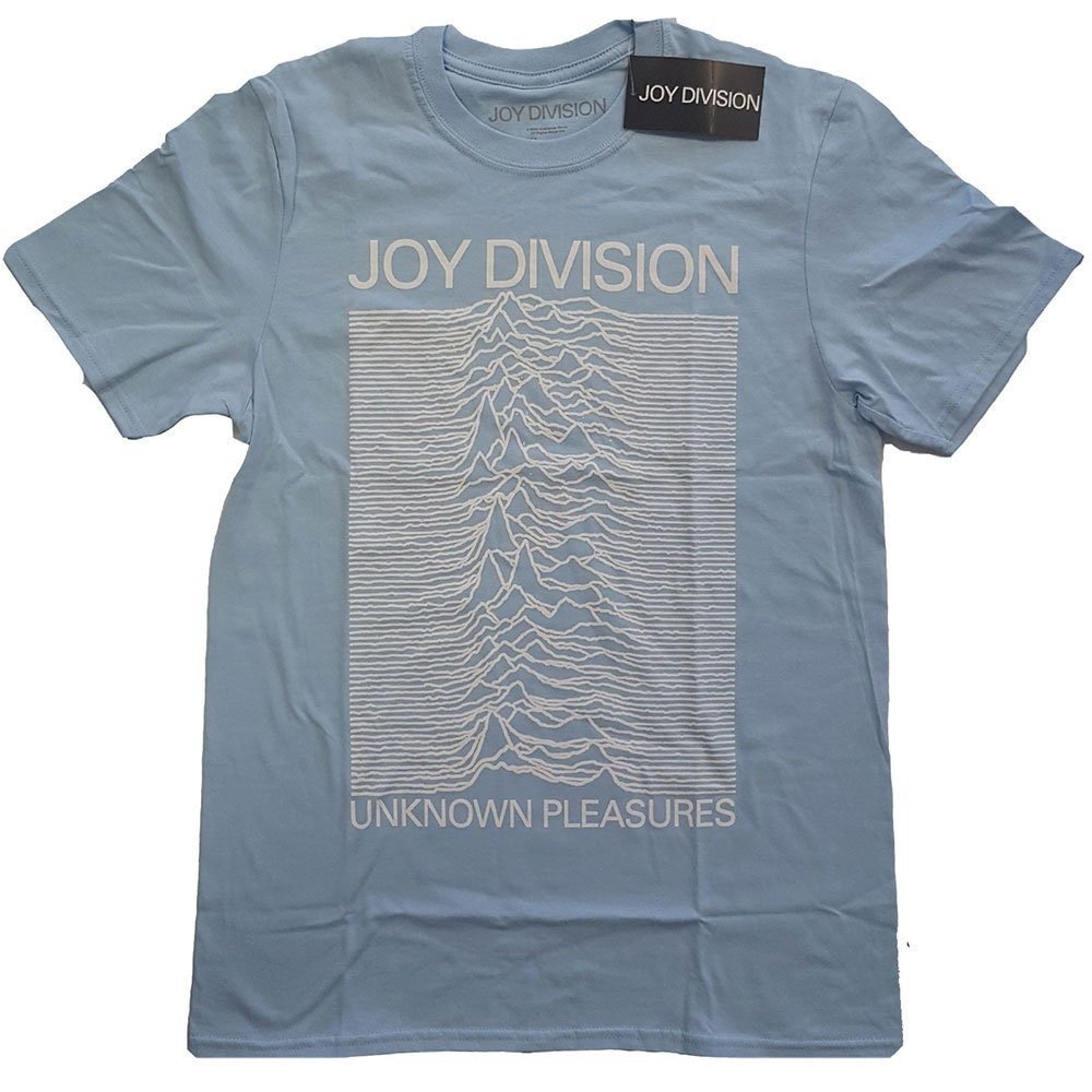 Joy Division T-Shirt - Unknown Pleasures White on Blue Design - Unisex Official Licensed Design - Worldwide Shipping - Jelly Frog