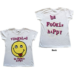 Ladies Yungblud T-Shirt - Raver Smile Design - Ladyfit Official Licensed Design - Worldwide Shipping - Jelly Frog