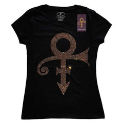 Ladyfit Prince T-Shirt - Gold Symbol (Diamante) - Ladies Official Licensed Design - Worldwide Shipping - Jelly Frog