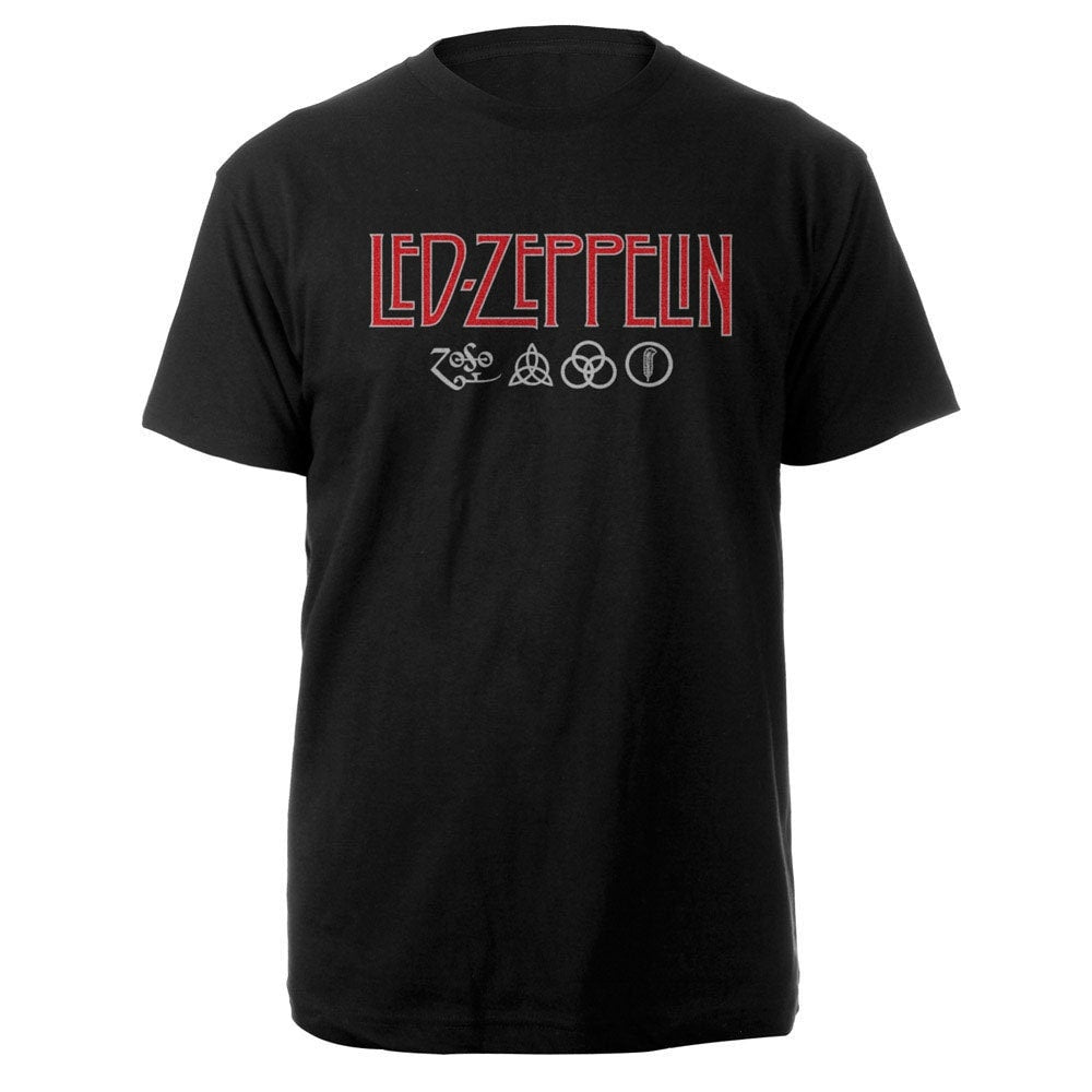 Led Zeppelin Adult T-Shirt - Logo & Symbols - Official Licensed Design - Worldwide Shipping - Jelly Frog