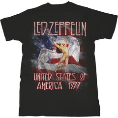 Led Zeppelin Adult T-Shirt - Stars N' Stripes '77 - Official Licensed Design - Worldwide Shipping - Jelly Frog