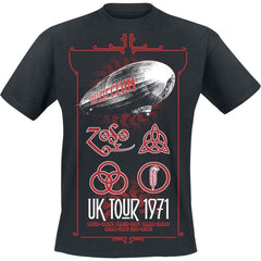 Led Zeppelin Adult T-Shirt - UK Tour '71 - Official Licensed Design - Worldwide Shipping - Jelly Frog