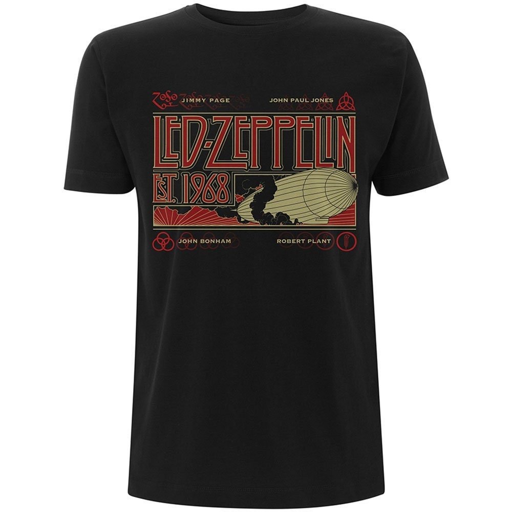 Led Zeppelin Adult T-Shirt - Zeppelin & Smoke - Official Licensed Design - Worldwide Shipping - Jelly Frog