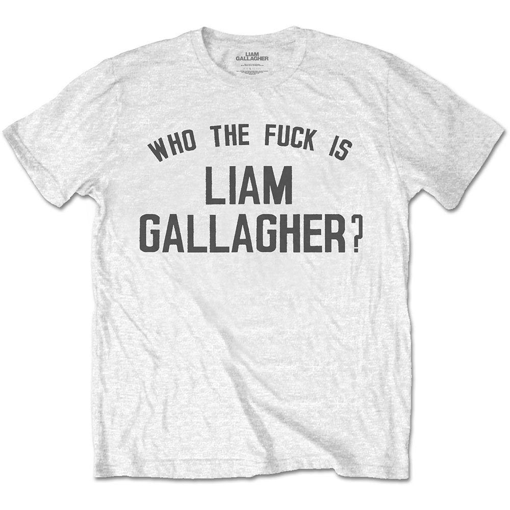 Liam Gallagher Adult T-Shirt - Who the Fuck Design - White Official Licensed Design - Worldwide Shipping - Jelly Frog