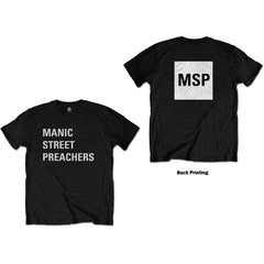 Manic Street Preachers Adult T-Shirt - Block Logo (Back Print) - Official Licensed Design - Worldwide Shipping - Jelly Frog