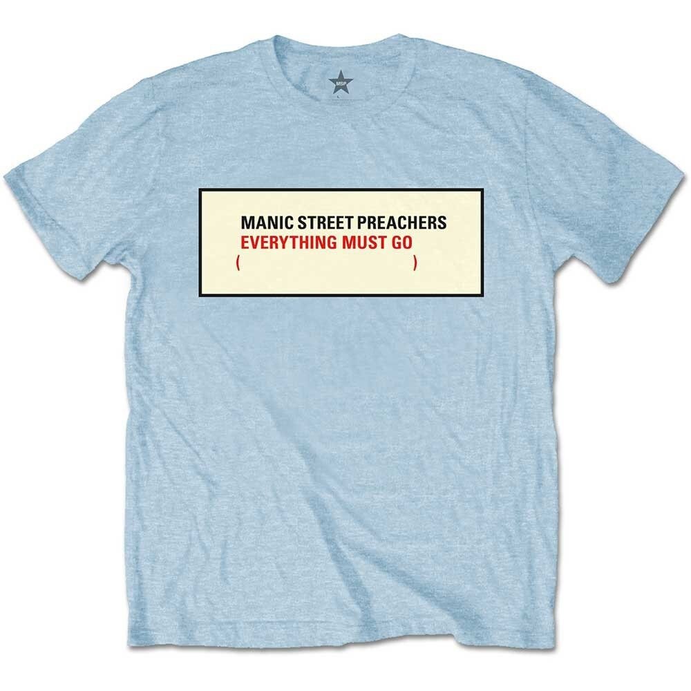 Manic Street Preachers Adult T-Shirt - Everything Must Go - Blue Official Licensed Design - Worldwide Shipping - Jelly Frog