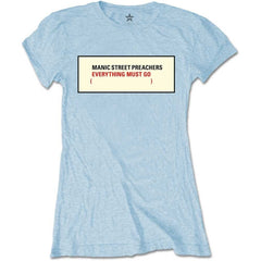 Manic Street Preachers Ladies T-Shirt - Everything Must Go - Blue Official Licensed Design - Worldwide Shipping - Jelly Frog