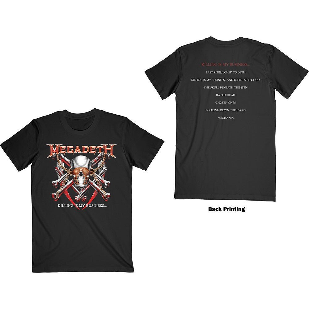 Megadeth Adult T-Shirt - Killing is My Business (Back Print) - Official Licensed Design - Worldwide Shipping - Jelly Frog
