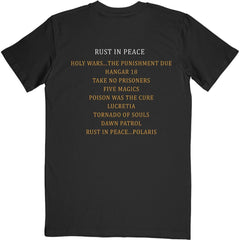 Megadeth Adult T-Shirt - Rust in Peace Track List (Back Print) - Official Licensed Design - Worldwide Shipping - Jelly Frog