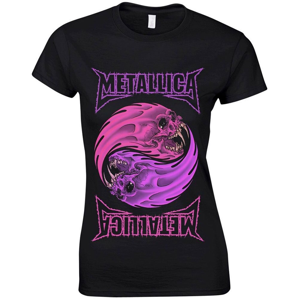 Metallica Ladies T-Shirt - Yin Yang Purple - Official Licensed Design - Worldwide Shipping - Jelly Frog