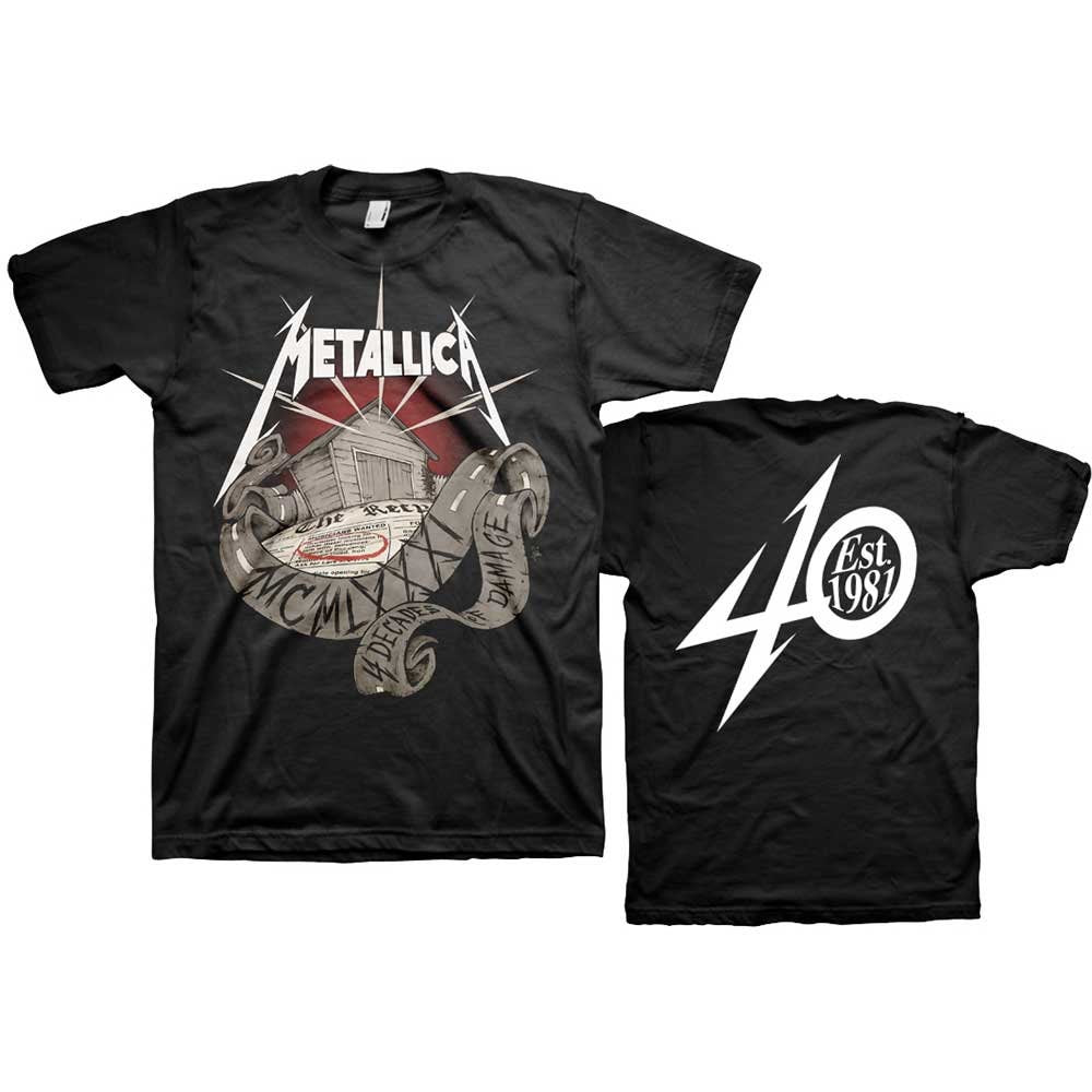 Metallica T-Shirt -40th Anniversary Garage Back Print Design - Unisex Official Licensed Design - Worldwide Shipping - Jelly Frog