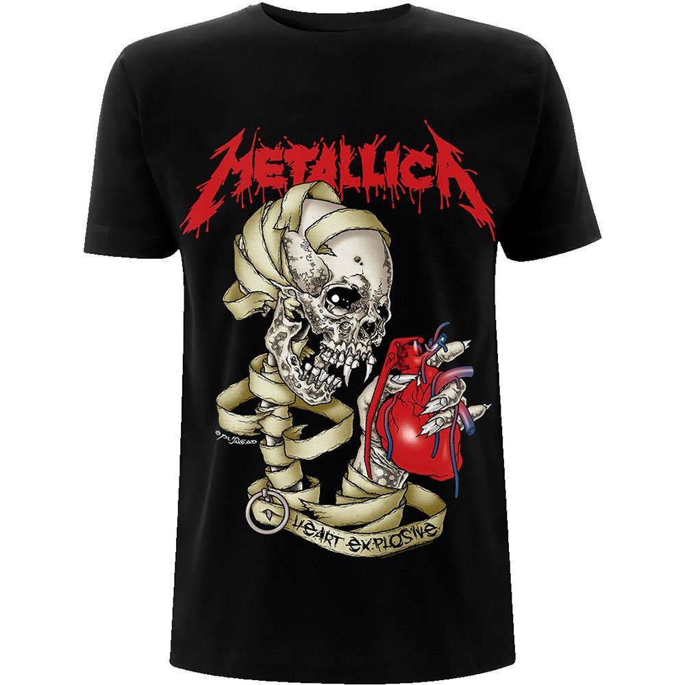 Metallica T-Shirt - Heart Explosive (Back Print) - Unisex Official Licensed Design - Worldwide Shipping - Jelly Frog