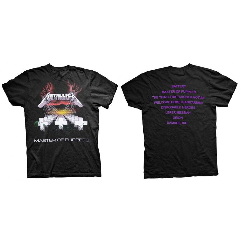 Metallica T-Shirt - Master of Puppets Purple Track Listings - Unisex Official Licensed Design - Worldwide Shipping - Jelly Frog