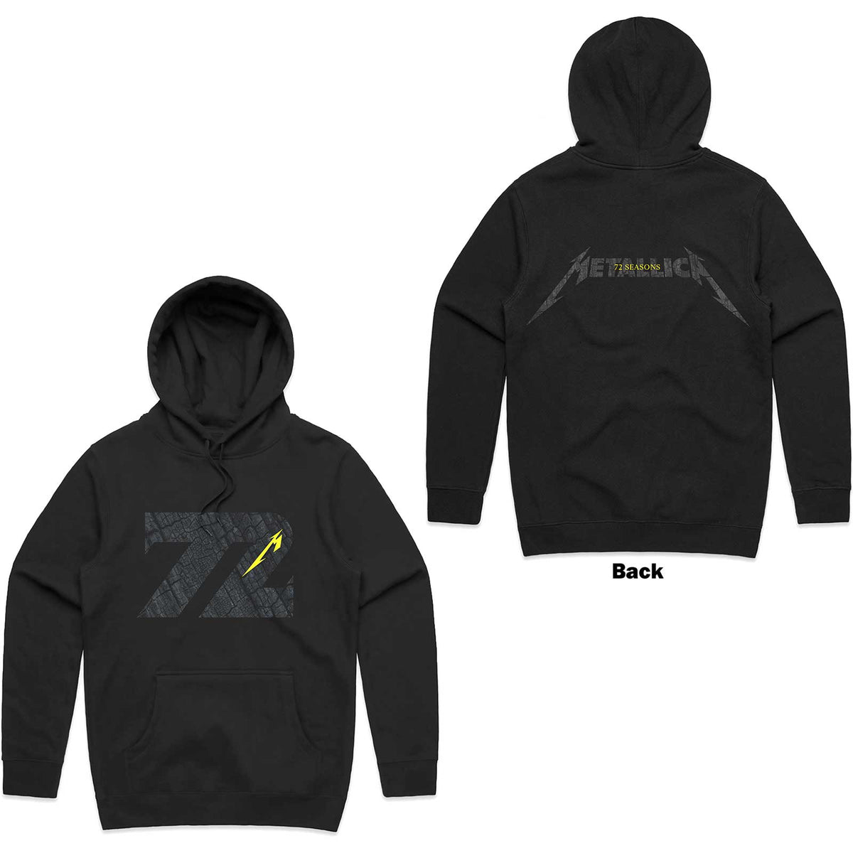 Metallica Unisex Hoodie - 72 Seasons Charred Logo (Back Print) - Unisex Official Licensed Design - Worldwide Shipping - Jelly Frog