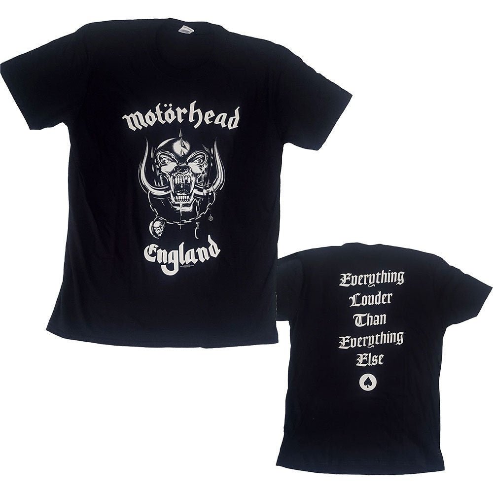 Motorhead Adult T-Shirt - England (Back Print) - Official Licensed Design - Worldwide Shipping - Jelly Frog