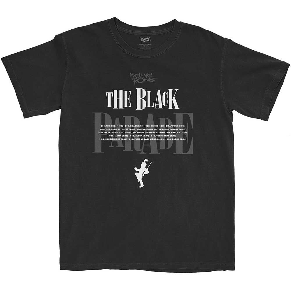 My Chemical Romance Adult T-Shirt - The Black Parade Track Listing - Official Licensed Design - Worldwide Shipping - Jelly Frog