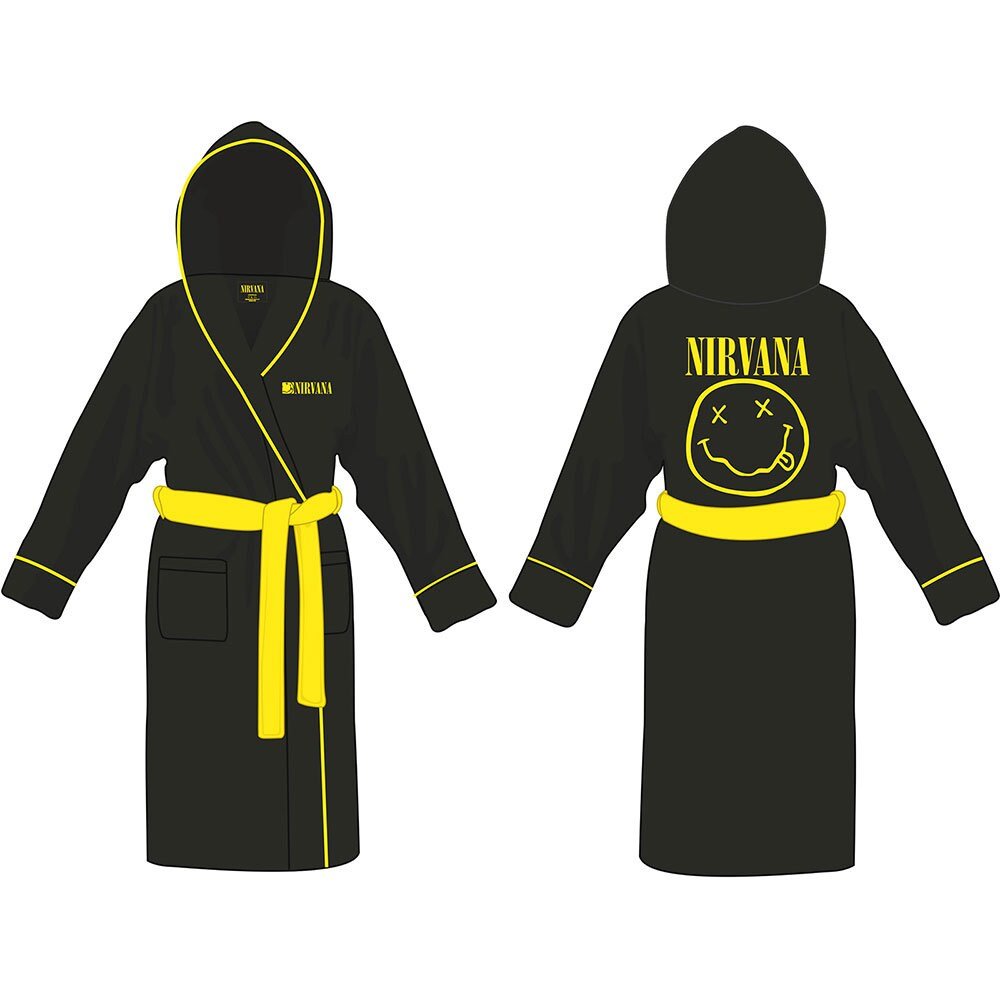 Nirvana Bathrobe - Yellow Smiley Design - Official Licensed Music Design - Worldwide Shipping - Jelly Frog
