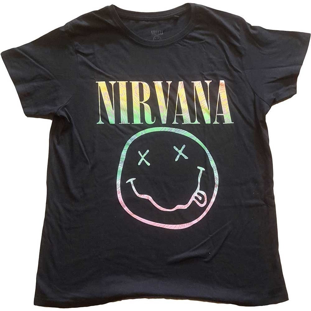 Nirvana Ladies T-Shirt - Sorbet Ray Smiley - Official Licensed Design - Worldwide Shipping - Jelly Frog