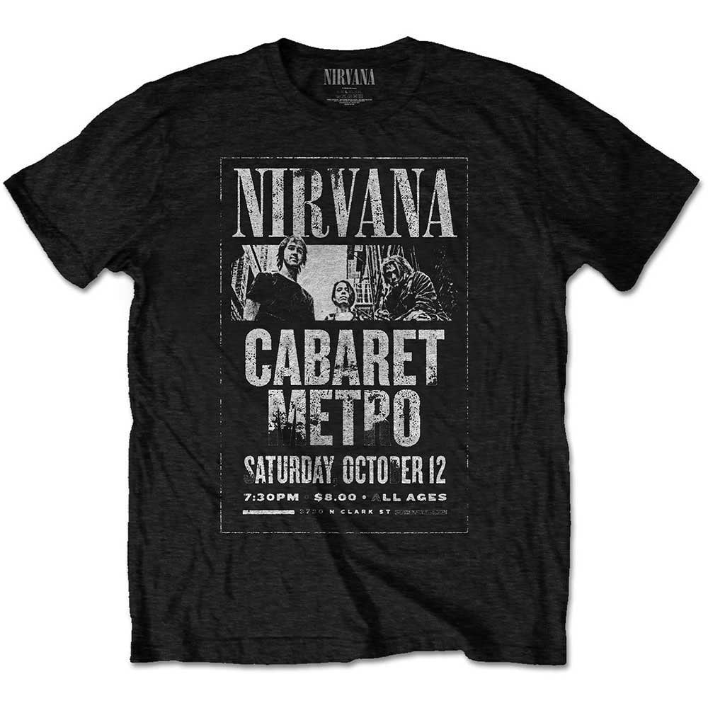 Nirvana Unisex T-Shirt - Cabaret Metro- Official Licensed Design - Worldwide Shipping - Jelly Frog