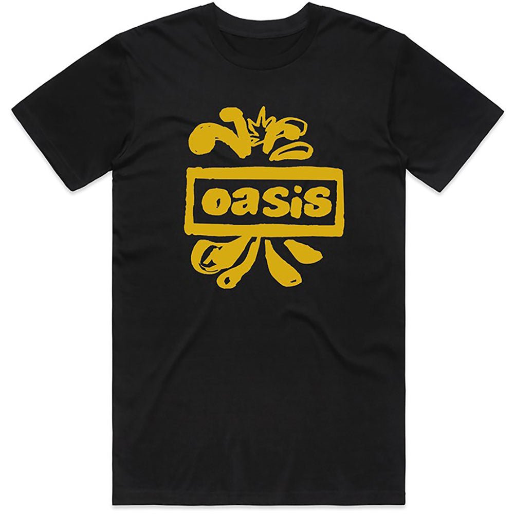 Oasis Adult T-Shirt - Drawn Logo - Black Official Licensed Design - Jelly Frog