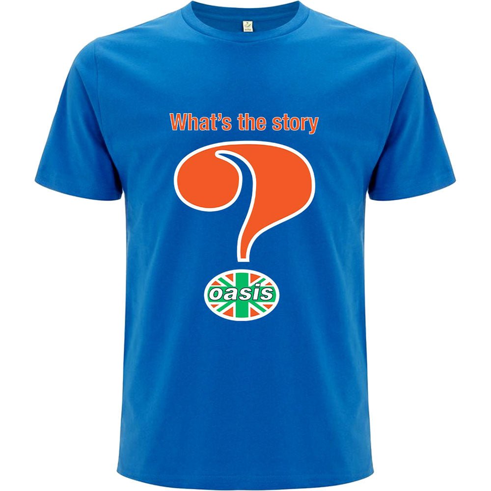 Oasis Adult T-Shirt - Question Mark - Blue Official Licensed Design - Jelly Frog