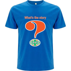 Oasis Adult T-Shirt - Question Mark - Blue Official Licensed Design - Jelly Frog