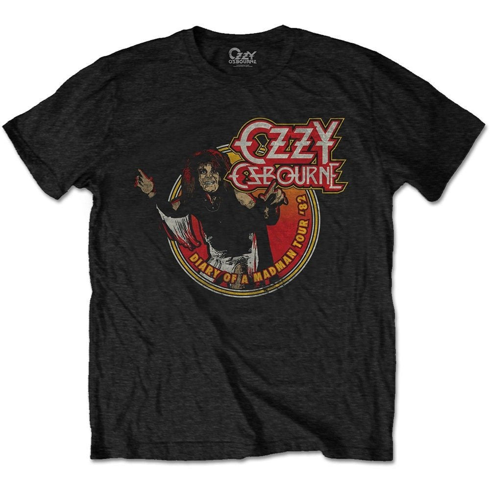 Ozzy Osbourne Adult T-Shirt - Diary on a Mad Man Tour 1982 - Official Licensed Design - Worldwide Shipping - Jelly Frog