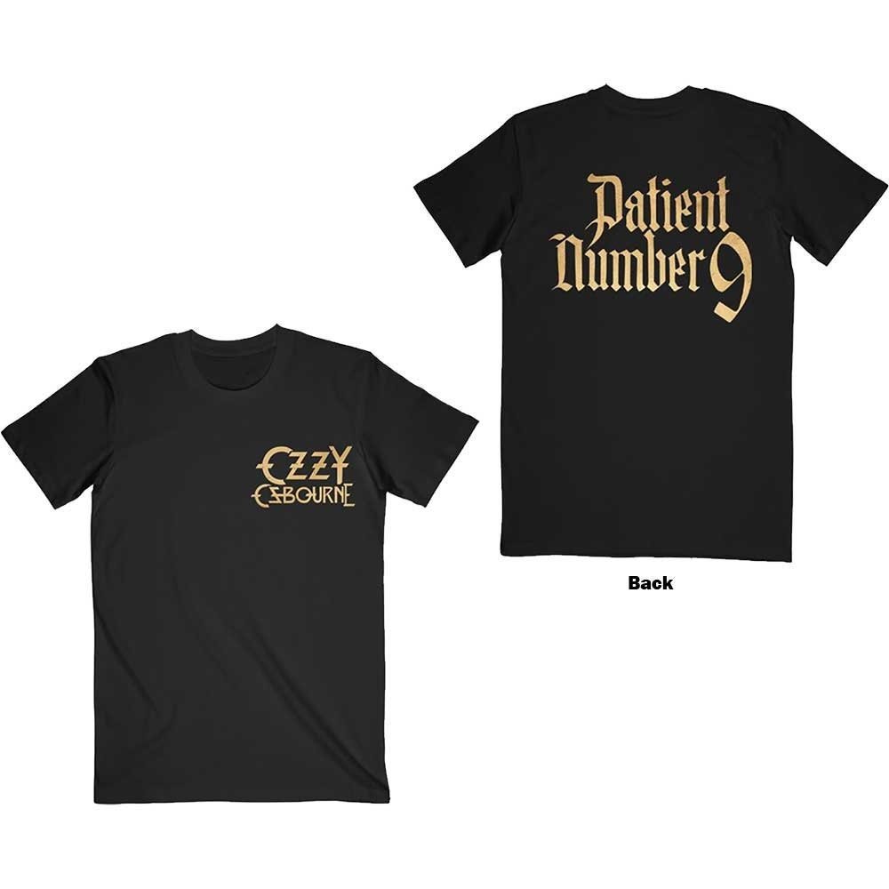 Ozzy Osbourne Adult T-Shirt - Patient No.9 Gold Logo (Back Print) - Official Licensed Design - Worldwide Shipping - Jelly Frog