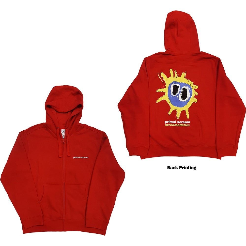 Primal Scream Hoodie - Screamadelica - Red Unisex Official Licensed Design - Worldwide Shipping - Jelly Frog