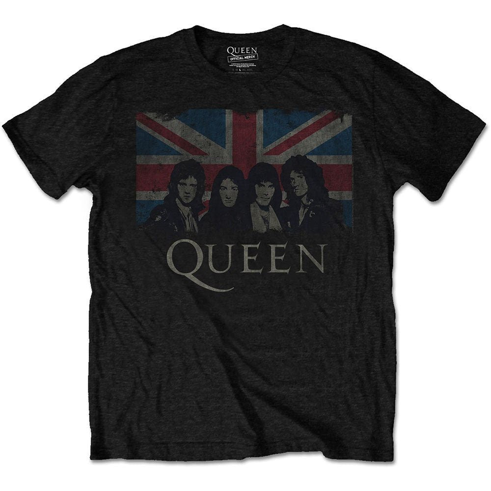 Queen unisex t-shirt: vintage union jack Official Licensed T-Shirt - Jelly Frog