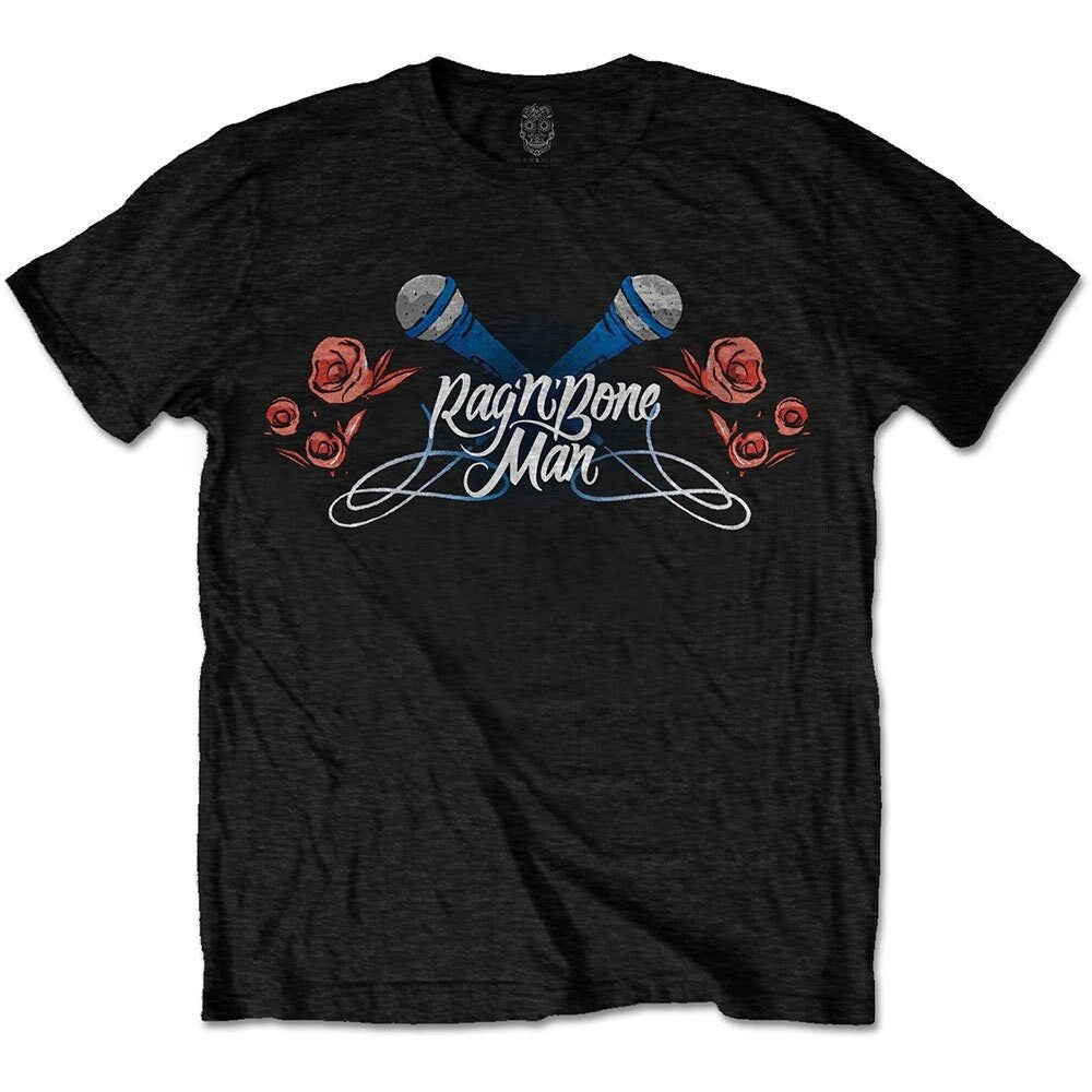 Rag'n'Bone Man T-Shirt -Mics & Roses Design - Unisex Official Licensed Design - Worldwide Shipping - Jelly Frog