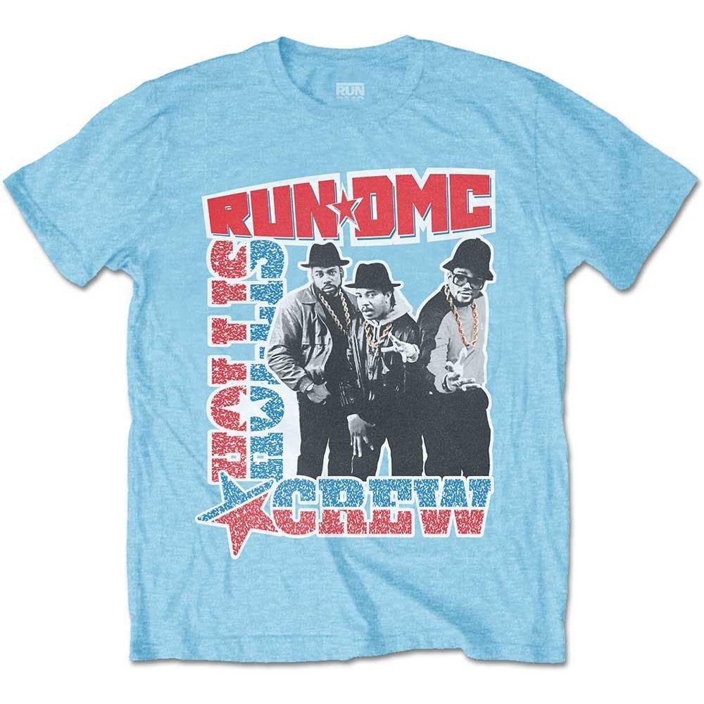 Run DMC Adult T-Shirt - Hollis Crew - Blue Official Licensed Design - Worldwide Shipping - Jelly Frog