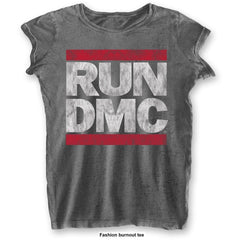 Run DMC Ladies T-Shirt - DMC Logo (Burnout) Design - Official Licensed Design - Worldwide Shipping - Jelly Frog