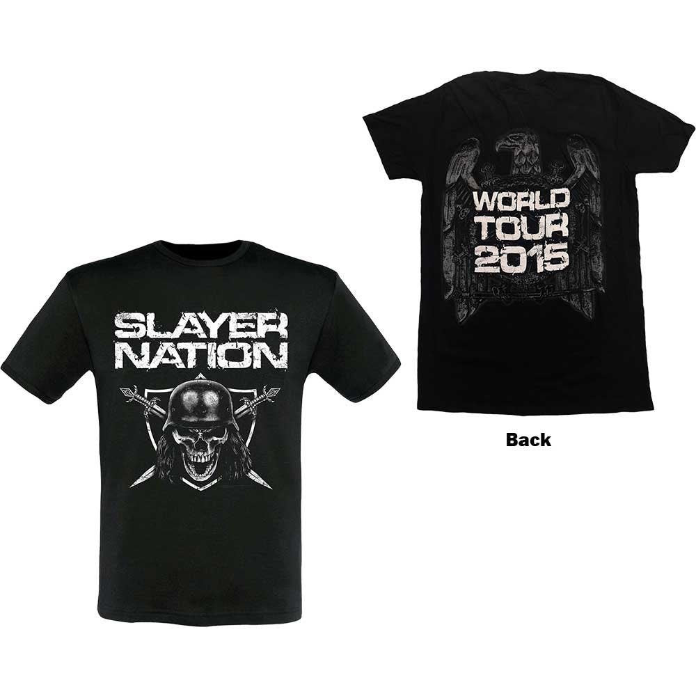 Slayer T-Shirt - Slayer Nation 2015 Tour Dates (Back Print) - Unisex Official Licensed Design - Worldwide Shipping - Jelly Frog