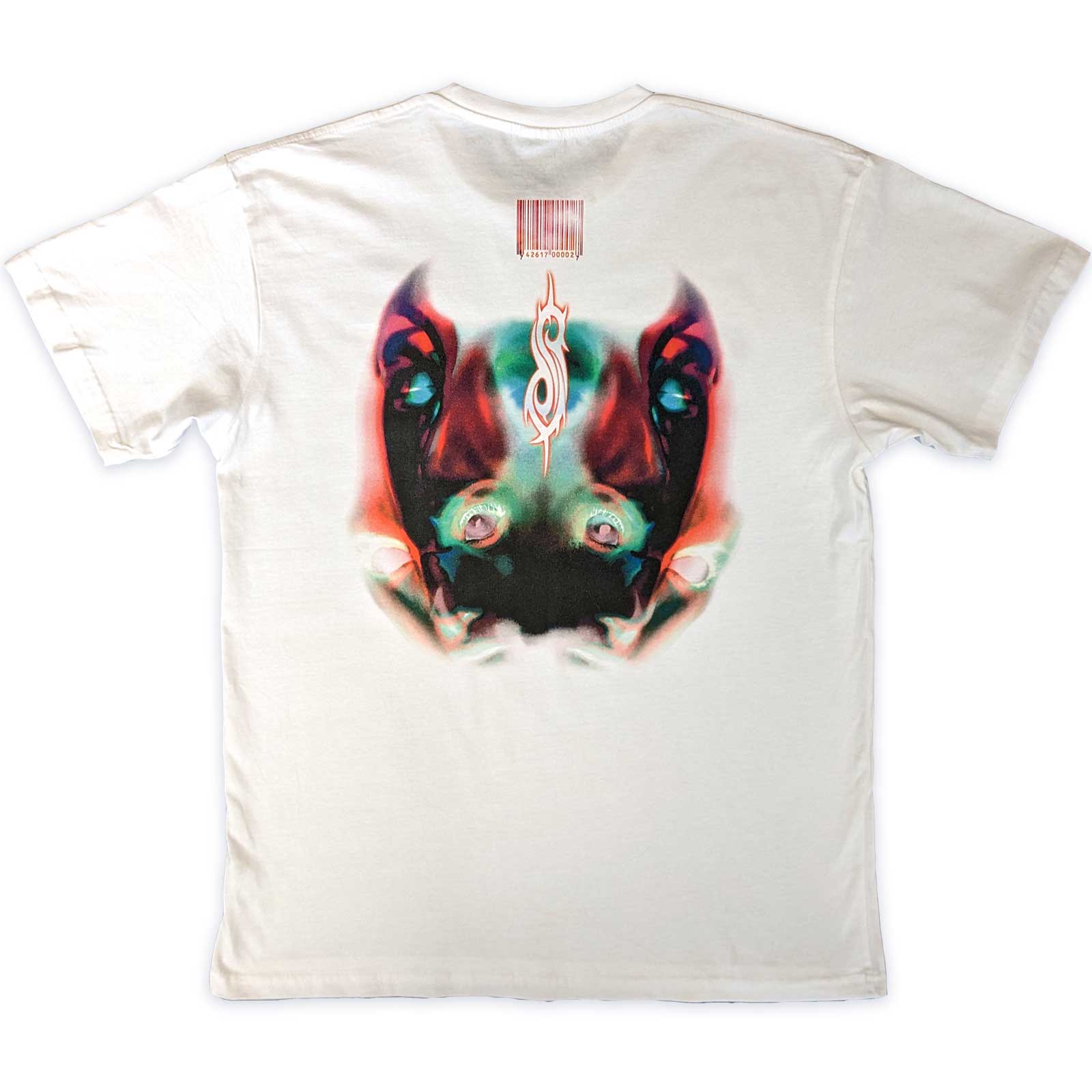 Slipknot T-Shirt - Adderal Faceback (Back Print) - White Unisex Official Licensed Design - Jelly Frog