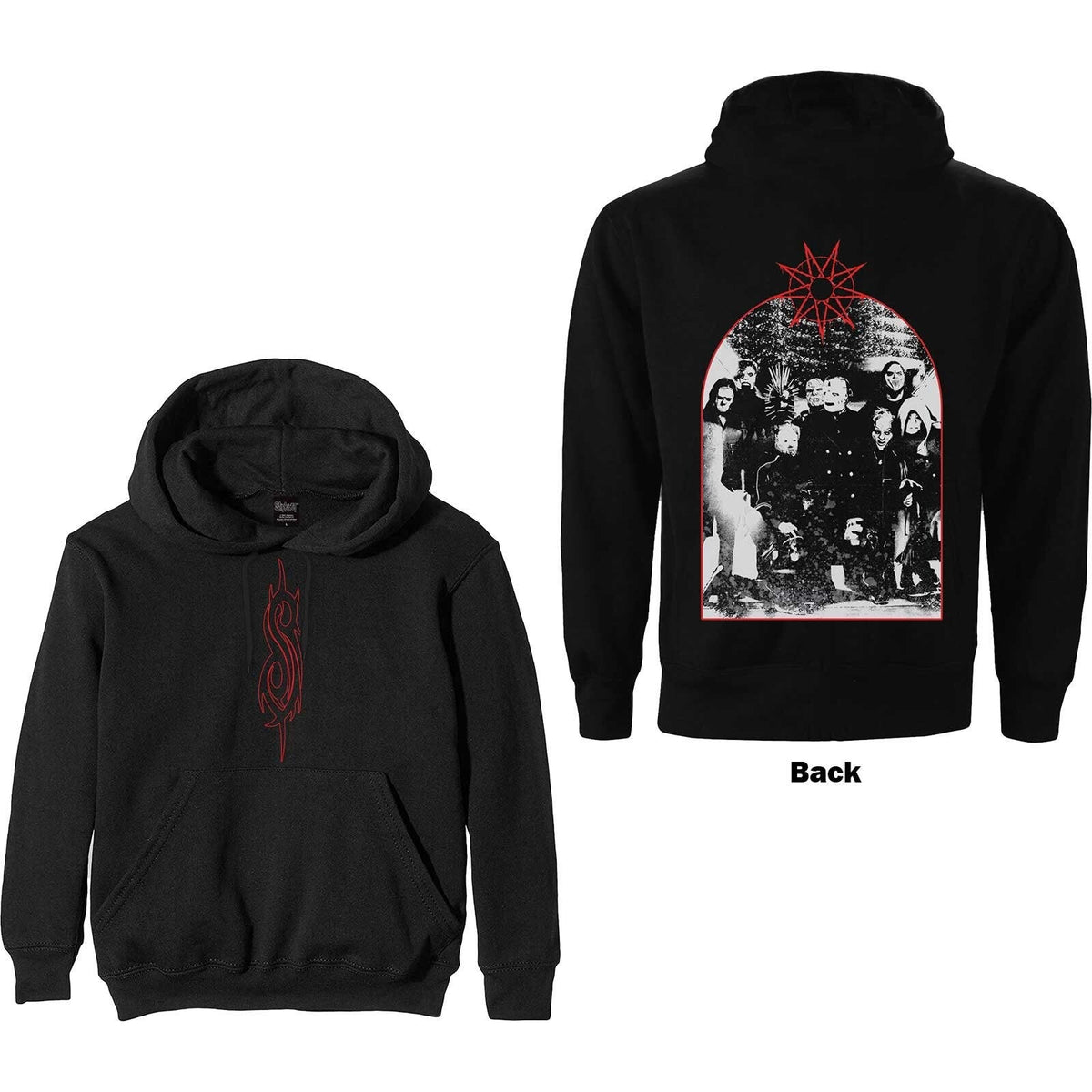 Slipknot Unisex Hoodie - Arched Group Photo (Back Print) - Unisex Official Licensed Design - Worldwide Shipping - Jelly Frog